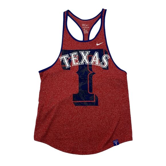 Nike Texas Rangers Tank Top Womens S Small Red Major League Baseball Racerback - Picture 1 of 11